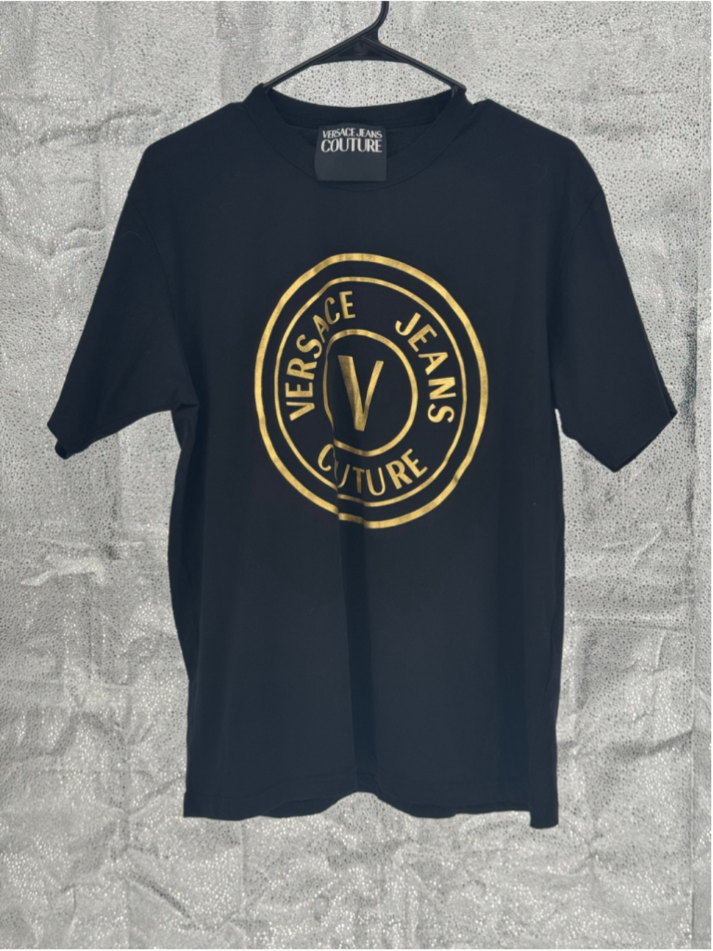 Men's Versace Jeans Couture Logo T-Shirt in Black and Gold